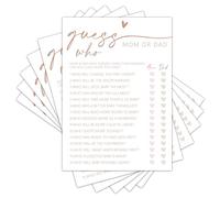 TIRYWT Guess Who? Game Cards, Baby Shower Games Cards, Minimalism Boy or Girl Baby Gender Reveal Party Favors Decorations and Supplies, 25 Pcs Double-Sided - C01