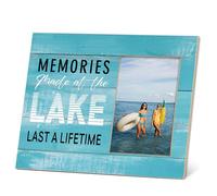 TIRYWT Lake Theme Picture Frame 4x6, Lake House Decor, Funny Lake Gifts Wood Photo Frame, Gifts for Lake Lovers, Memories Made at the Lake Last a Lifetime Photo -M11