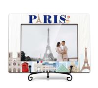TIRYWT Paris Picture Frame, 4x6 inches, Multicolor, 5.8 x 8 inches, Travel Theme, Eiffel Tower Design, Tabletop Frame for Any Occasion