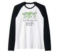 Tis a Blessing to be Irish Blessings St Patricks Lucky Women Raglan Baseball Tee
