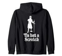 Tis But A Scratch Knighthood Holy Grail Warrior Funny Knight Zip Hoodie
