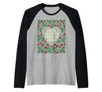 Tis So Sweet to Trust in Jesus Strawberry Heart Christian Raglan Baseball Tee