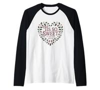 Tis So Sweet to Trust in Jesus Strawberry Heart Christian Raglan Baseball Tee