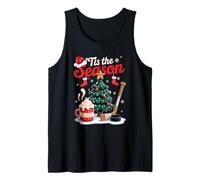 Tis The a Season Coffee Xmas Tree Ice Hockey Christmas Tank Top