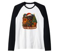 Tis The Season Affenpinscher Dog Merry Christmas Mom Dad Fun Raglan Baseball Tee