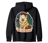 Tis The Season American Eskimo Dog Merry Christmas Mom Dad Zip Hoodie