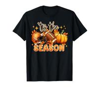 Tis The Season American Football Pumpkin Autumn Fall Leaves T-Shirt