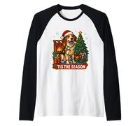 Tis The Season American Foxhound Dog Merry Christmas Mom Dad Raglan Baseball Tee