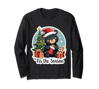 Tis The Season Black Bear Christmas Tree Festive Xmas X-mas Long Sleeve T-Shirt