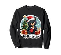 Tis The Season Black Bear Christmas Tree Festive Xmas X-mas Sweatshirt