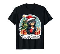 Tis The Season Black Bear Christmas Tree Festive Xmas X-mas T-Shirt
