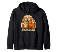 Tis The Season Clumber Spaniel Dog Fall Autumn Pumpkin Cute Zip Hoodie
