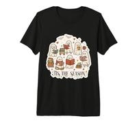 Tis The Season Cute Ghost Book Readers Fall Autumn Bookish Premium T-Shirt