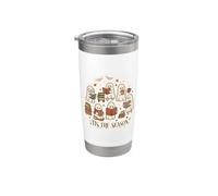 Tis The Season Cute Ghost Book Readers Fall Autumn Bookish Stainless Steel Insulated Tumbler