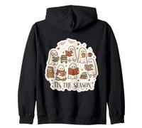 Tis The Season Cute Ghost Book Readers Fall Autumn Bookish Zip Hoodie