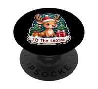 Tis The Season Deer Christmas Tree Festive Red Nose X-mass PopSockets Adhesive PopGrip