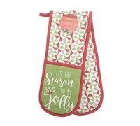 Tis The Season Double Oven Glove Mitt Christmas Kitchen Home Baking Cooking Accessory Hand Heat Protection One Size