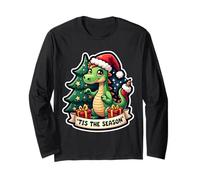 Tis The Season Dragon Christmas Tree Festive Kids Boys Cute Long Sleeve T-Shirt