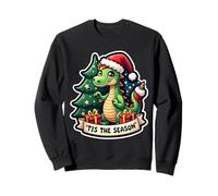 Tis The Season Dragon Christmas Tree Festive Kids Boys Cute Sweatshirt
