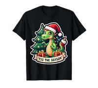 Tis The Season Dragon Christmas Tree Festive Kids Boys Cute T-Shirt
