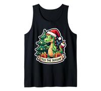 Tis The Season Dragon Christmas Tree Festive Kids Boys Cute Tank Top
