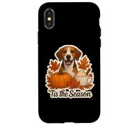 Tis The Season English Foxhound Dog Fall Autumn Pumpkin Cup Case for iPhone X/XS