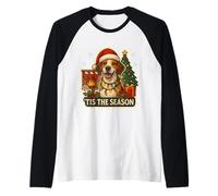 Tis The Season English Foxhound Dog Merry Christmas Mom Dad Raglan Baseball Tee