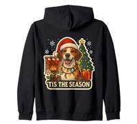Tis The Season English Foxhound Dog Merry Christmas Mom Dad Zip Hoodie