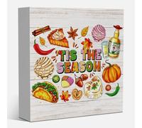 Tis the Season Fall Decorations for Home Fall Pumpkin Kitchen Decor Farmhouse Autumn Decorations Autumn Thanksgiving Decor for Table 5 x 5 inches (Tub 3909)