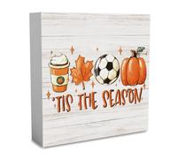 Tis the Season Fall Decorations for Home Farmhouse Fall Decor Autumn Thanksgiving Decor Autumn Pumpkin Kitchen Decorations for Table 5 x 5 inches (Tub 2607)