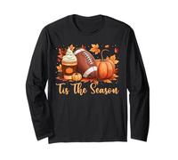 Tis The Season Fall Thanksgiving Pumpkin Spice Football Long Sleeve T-Shirt