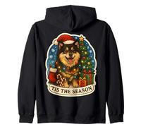 Tis The Season Finnish Lapphund Dog Merry Christmas Mom Dad Zip Hoodie