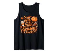 Tis The Season Football Pumpkin Spice Autumn Fall Lover Tank Top