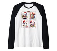 Tis The Season for Cute Postage Stamp Critters Xmas Raglan Baseball Tee