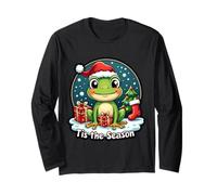 Tis The Season Frog Christmas Tree Festive Xmas X-mas Cute Long Sleeve T-Shirt