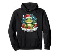 Tis The Season Frog Christmas Tree Festive Xmas X-mas Cute Pullover Hoodie