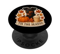 Tis The Season German Pinscher Dog Fall Autumn Pumpkin Spice PopSockets Adhesive PopGrip