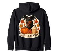Tis The Season German Pinscher Dog Fall Autumn Pumpkin Spice Zip Hoodie
