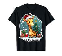 Tis The Season Giraffe Christmas Tree Festive Xmas Safari T-Shirt