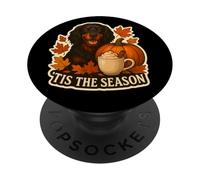 Tis The Season Gordon Setter Dog Fall Autumn Pumpkin Spice PopSockets Adhesive PopGrip