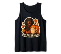 Tis The Season Gordon Setter Dog Fall Autumn Pumpkin Spice Tank Top