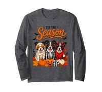 Tis The Season Halloween Border Collie Pumpkin Costume Long Sleeve T-Shirt