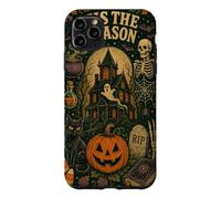 Tis The Season Haunted House Skeleton Vintage Halloween Case for iPhone 11 Pro Max