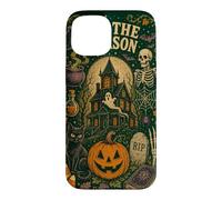 Tis The Season Haunted House Skeleton Vintage Halloween Case for iPhone 15