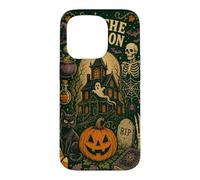 Tis The Season Haunted House Skeleton Vintage Halloween Case for iPhone 15 Pro