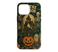 Tis The Season Haunted House Skeleton Vintage Halloween Case for iPhone 16 Pro Max