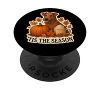 Tis The Season Irish Terrier Dog Fall Autumn Pumpkin Spice PopSockets Adhesive PopGrip