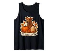 Tis The Season Irish Terrier Dog Fall Autumn Pumpkin Spice Tank Top