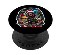 Tis The Season Irish Water Spaniel Dog Christmas Mom Dad Fun PopSockets Adhesive PopGrip