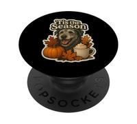 Tis The Season Irish Wolfhound Dog Fall Autumn Pumpkin Cute PopSockets Adhesive PopGrip